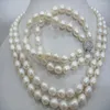 Necklace Earrings Set Hand Made 6-7mm White Freshwater Rice Pearl Bracelet For Women Fashion Jewelry