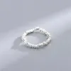 Bague empilable en argent sterling 925 massif plaqué or blanc pour femmes bagues en perles d'eau douce naturelles