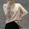 Suéteres de mujer 2023 moda coreana suéter con cuello en V de manga larga de mujer de punto corto otoño primavera camisa de base fina Top PZ3503