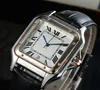 Classic men's square watch with stainless steel strap, quartz watch, business casual men's AAA watch