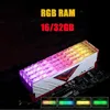 JUHOR RGB Memory RAM DDR4 16G (8GX2) 32G (16GX2) 3600MHz 3200MHz Desktop -herinneringen UdIMM 1333 DIMM Stand LED -licht voor laptop AMD Intel Computer Game PC