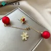 Kolczyki Dangle Trendy świąteczne prezenty śnieżne Prezenty Kobiety Kolejka Karta Karta Karta Dziewczęta Party Ear Biżuteria