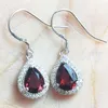 Dangle Earrings Natural Garnet Drop Earring Real 925 Sterling Silver 1.2ct 2pcs Gemstone #L18042103