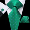 Bow Ties Green Blue Dot Silk Wedding Tie For Men Handky Cufflink Gift Necktie Set Fashion Designer Business Party Dropshiping Hi-TieBow BowB