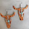 Dangle Earrings Leather Vintage Embossed Classic Tauren Western Style Cactus Are Sellers