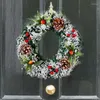 الزهور الزخرفية الإبداعية الكلاسيكية المصنوعة يدويًا ، راتيب عيد الميلاد إكليلا ردا