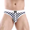 Cuecas de baixa cintura listrada cuecas masculinas algodão sexy calcinha sexy bolsa de pênis gay g-strings tanga biquíni