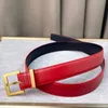 Aiguille rouge boucle ceinture haut de gamme atmosphérique mode fête d'affaires voyage ceinture en cuir largeur 3.0 porter boîte d'origine