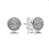 Sparkling Pave Stud Earrings for Pandora 925 Sterling Silver HIP HOP Jewelry designer Earring Set For Women Mens Crystal diamond Lovers earring with Original Box