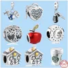 925 Sterling Silver Charms para Pandora Jewelry Beads Gift House House Family Boy Girl Tree Pingente de maçã