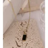 Double-Sided Black White Enamel Natural Shell Pendant Necklace for Women Stainless Steel Metal Choker Temperament Gift