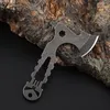 Bijl Mini MultiTool Schedelbijl Mes Survival Bijl Tactische Militaire Zelfverdediging 440C Vast mes Draagbare moersleutel Touwsnijder