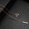 Pendant Necklaces Gold Color Hollow Triangle & Pendants Kolye Simple Stainless Steel Statement Necklace Women Friend Jewelry