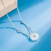 Kedjor kontrollerade halsband med pärla ett spänne för kvinnor sommar lyxig mångsidig pendel krage kedja mors dag