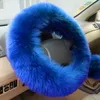 Steering Wheel Covers Warm Car Set Flannette Long Wool Cover Cold Protection For 36-39CM Styling Steering-wheelSteering