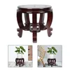 Ensembles de vaisselle grand vase de plancher en bois planteur tabouret rond en bois pot de fleur support