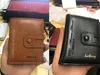 Portefeuilles Men Leather Double Zipper Card Holder Korte mannelijke portemonnee Pocket Pocket Vintage Brand High Quailty