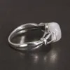 サイドストーン付きReal 925 Sterling Silver Bella Ring調整可能なオープニングナチュラルムーンライトジェム230512