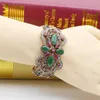 Bracelet Sunspicems Antique Or Couleur Turc Femmes Vintage Mariage Plein Strass Symétrique Motif Arabe Bijoux