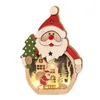 Decorazioni natalizie Babbo Natale in legno nordico Ornamenti per il desktop Pupazzo di neve LED Luci incandescenti Decorazioni per la casaNatale