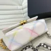 Klassieke 19 mini flapzakken kleurrijke multicolor laser echte lederen handtassen gouden zilveren metalen ketting crossbody tas luxurys ontwerper schoudertas dames tas