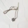 Подвесные ожерелья милый цветочный ожерелье для женщин простое яйцо с двусторонним рисунком бусинки цепи шеи подруги подарки