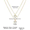 Kedjor Fashion Gold Color Heart Multi Layer Pendant Choker Halsband för Women Girl Trendy Vintage Simple Rhinestone Chain 2023