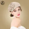 Berets Fedoras Chapeau Femme Damen Wolle charmanter Hut elegante Teeparty formell Retro Pillbox Hatfelt Flower Fedoras Chapeau Femme 230512