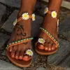 Sandalen Sommer Frauen Schuhe Flache Heels Gladiator Mode Weibliche Bequeme Süße Blumen Boho Strand 35-44