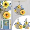 Decorative Flowers Bee Sunflower Wreath Sisal Rope Day For Front Door Decor Rustic Home Wall Garden Decoration Da