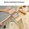 Hammer, Buche, massives Zimmermannsholz, Holzhammer, Hammergriff, Holzbearbeitungswerkzeug, Holzbearbeitungshammer