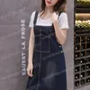 Blue Jeans Dress Summer Women Fashion Side Button Denim Overalls Dress Female Korean Loose Suspender Midi Dresses Large Size 5XL