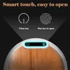 Waste Bins 10L Smart Trash Can N Seam Imitation Wood Touch Free Automatic Sensor Bin For Household Bathroom 230512