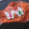 Mode classique or rose argent papillon en forme d'arc Zircon boucles d'oreilles boucles d'oreilles de mariée plusieurs choix de style