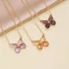Pendant Necklaces Butterfly Jewelry Multi-Colored Zircon Necklace For Women Fashionable Clavicle Chain WomenPendant