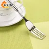 Dinnerware Sets Long Cutlery Forks Silver Dinner Fruit Dessert Stainless Steel Bbq Extendable Kitchen Accessories