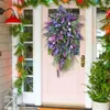 장식 꽃 봄 인공 보라색 튤립 화환 라일락 히아신스 수국 다채로운 여름 집 정문 벽 장식