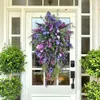 Decorative Flowers Spring Artificial Purple Tulip Wreath Lilac Hyacinth Hydrangea Colourful Summer Home Front Door Wall Decorations