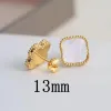 Titanium steel 18K rose gold designer earring Stud for woman exquisite simple fashion C diamond ring lady earrings jewelry gift 4 leaf grass