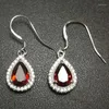 Dangle Earrings Natural Garnet Drop Earring Real 925 Sterling Silver 1.2ct 2pcs Gemstone #L18042103