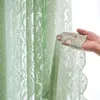 Curtain White Romantic Lace Wavy Pearl Sheer Curtains For Livingroom Jacquard Floral Hollow Beads Extra Length French Window Drapes