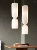 Kolye lambaları Nordic Restaurant Duplex Binası Yüksek Tavarlı Oturma Odası Lamba Homestay Japon tarzı Wabi-Sabi Rüzgar Merdiveni Uzun