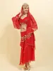 Stage Wear Costumes de danse Bollywood pour adultes Ensemble de costumes de ventre pour femmes en mousseline de soie femme
