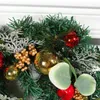 装飾的な花2023クリスマスボールリースフロントドアデコレーションパインニードルガーランドの外の窓の窓年装飾ナビダッドドロップ
