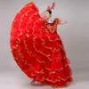 Dança de Abertura Dança do Touro Espanhol Big Swing Traje Performance Feminino Ambientação Vestido Longo Acompanhando Traje de Dança Grande Fato de Palco Vermelho