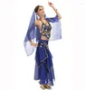 Stage Wear 4pcs/Set Gypsy Dance Costume Adult Women Belly Tribal Bollywood Performances Bellydance