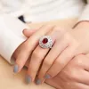 Anneaux de mariage Brillant Et Élégant Rouge Blanc Zircone Ouverture Avec Anneau Circulaire Réglable Pour Les Bijoux Des Femmes Cadeaux X1824