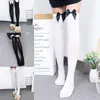 Women Socks Fashion Over Knee High For Soft Knit Warm Stockings Elastic Solid Color Bow-knot Knitting Long