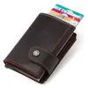 Kartenhalter, Brieftaschenhalter, Retro-Rindsleder, Diebstahlschutz, Multifunktions-Automatik-Empfangsbox, Unisex