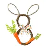 Fleurs décoratives printemps guirlande de pâques avec carotte LED lumières porte suspendus lapins oreilles guirlande maison intérieur extérieur déco